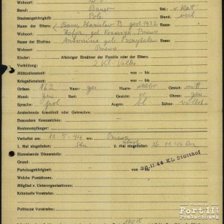 Karta więźnia z KL Buchenwald