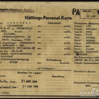 Dokumentacja KL Stutthof więźnia