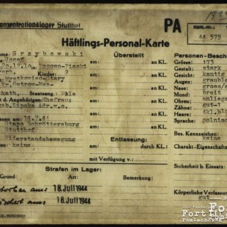 Dokumentacja KL Stutthof - karta personalna