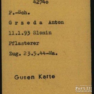 Dokument potwierdzający pobyt w KL Gusen od 23.05.1944 r.