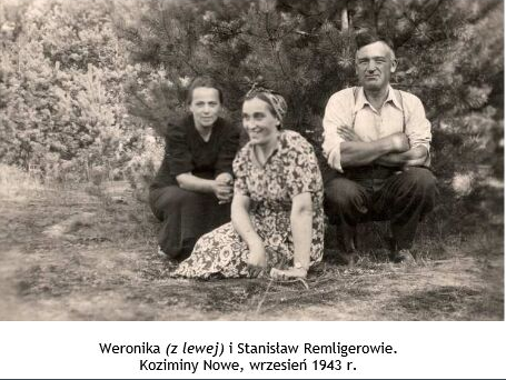 Weronika (z lewej) i Stanisław Remligerowie, Koźminy Nowe, wrzesień 1943 r