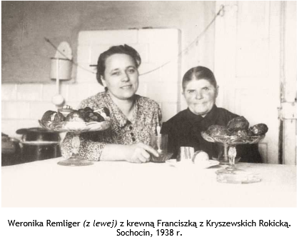 Weronika Remliger (z lewej), Sochocin 1938 r.
